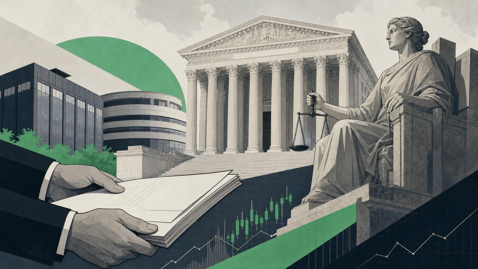 Gavel and scales symbolising the Supreme Court case over Kalshi's sports event contracts