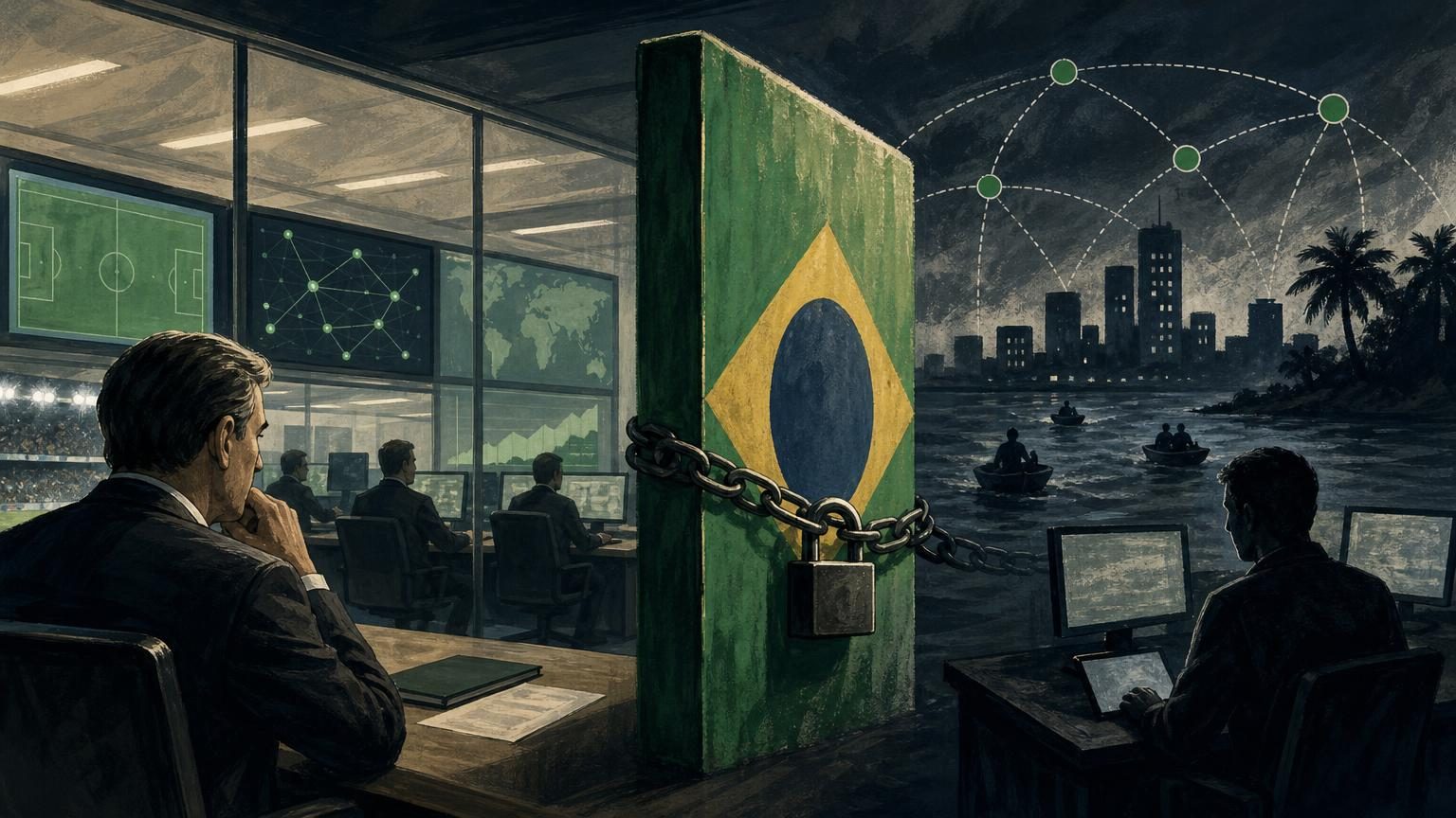Brazilian football stadium representing the country's banned online betting market