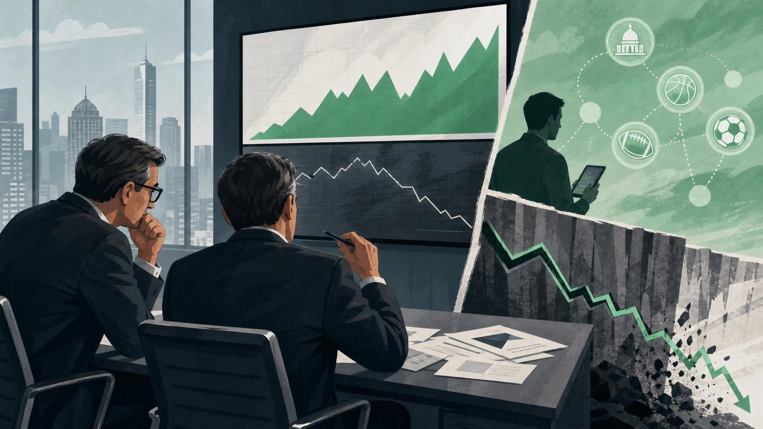 DraftKings and FanDuel branding representing analyst coverage ahead of Q3 earnings