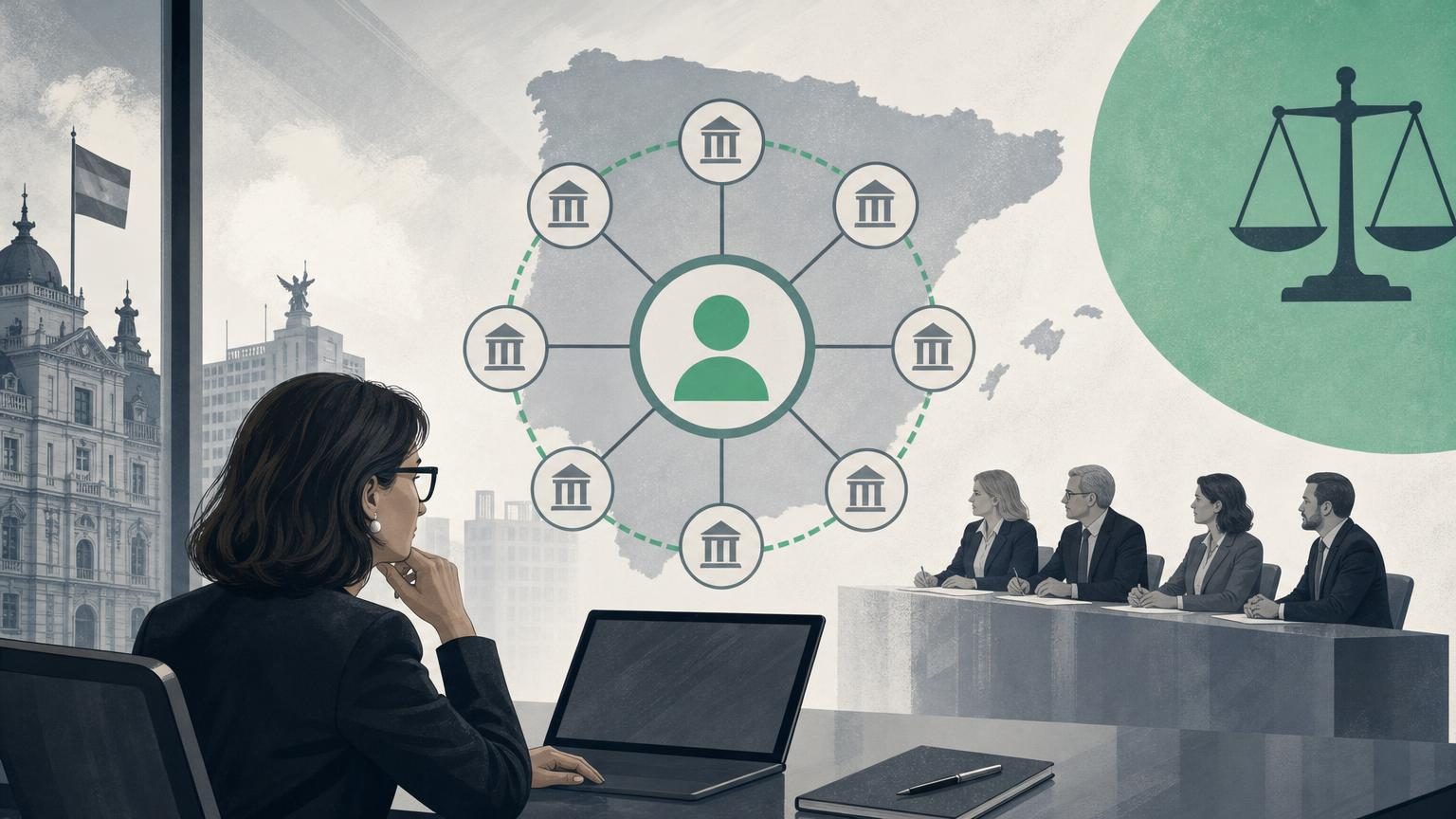 Spanish regulatory building representing DGOJ oversight of online gambling operators