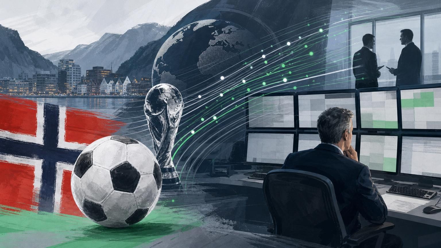 Norway football fans watching a World Cup match linked to Norsk Tipping betting coverage