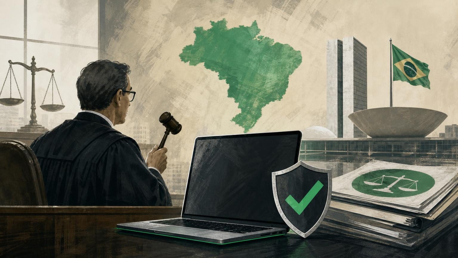Stake branding displayed on a smartphone screen against a Brazil-themed backdrop